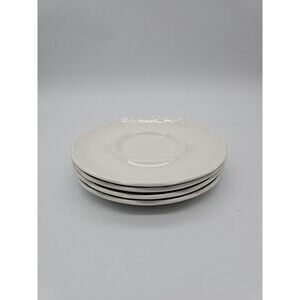 J & G Meakin Sterling Colonial English Ironstone 5.75" White Saucers Set of 4